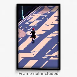 Pixel Art Poster - Fantastic Crossing (8 Bit Psychedelic Video Game Print)