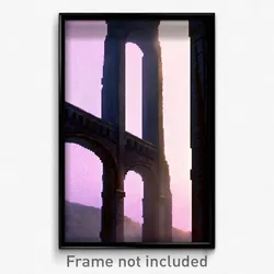 Pixel Art Poster - Dreary Aquaduct (8 Bit Psychedelic Trippy Video Game Print)