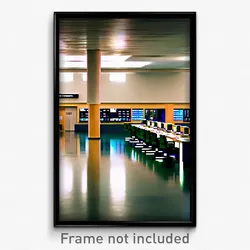 Pixel Art Poster - Bleak Stock Trading Floor (8 Bit Video Game Print)