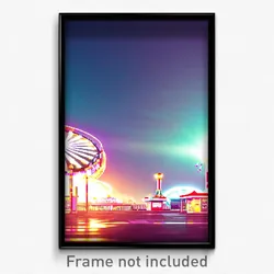 Pixel Art Poster - Infinite Fairground (8 Bit Psychedelic Video Game Print)