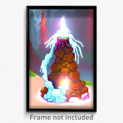 Pixel Art Poster - Cute Geyser (8 Bit Psychedelic Trippy Weird Video Game Print)