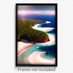 Pixel Art Poster - Humongous Cay (8 Bit Psychedelic Trippy Video Game Print)