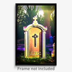 Pixel Art Poster - Villainous Grave (8 Bit Psychedelic Trippy Video Game Print)