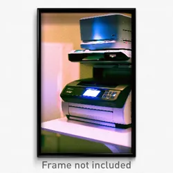 Pixel Art Poster - Menacing Printer (8 Bit Psychedelic Trippy Video Game Print)