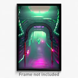 Pixel Art Poster - Crazy Sewer (8 Bit Psychedelic Trippy Weird Video Game Print)