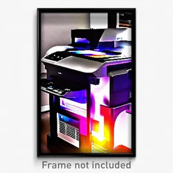 Pixel Art Poster - Amazing Printer (8 Bit Psychedelic Trippy Video Game Print)