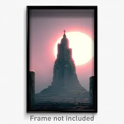 Pixel Art Poster - Grimy Landmark (8 Bit Psychedelic Trippy Video Game Print)