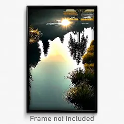 Pixel Art Poster - Jaw Dropping Pond (8 Bit Psychedelic Trippy Video Game Print)
