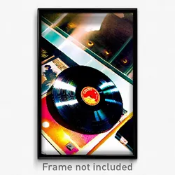 Pixel Art Poster - Sunny Vinyl Record (8 Bit Psychedelic Video Game Print)