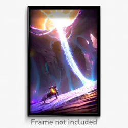Pixel Art Poster - Nocturnal Rift (8 Bit Psychedelic Trippy Video Game Print)