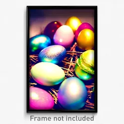 Pixel Art Poster - Heavenly Easter Eggs (8 Bit Psychedelic Video Game Print)