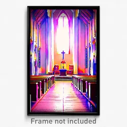 Pixel Art Poster - Remarkable Chapel (8 Bit Psychedelic Trippy Video Game Print)