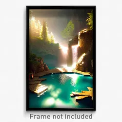 Pixel Art Poster - Nice Grotto (8 Bit Psychedelic Trippy Weird Video Game Print)