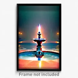 Pixel Art Poster - Silent Fountain (8 Bit Psychedelic Trippy Video Game Print)