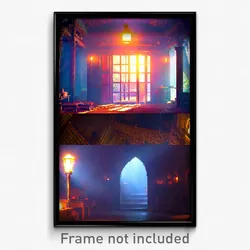 Pixel Art Poster - Old Hideaway (8 Bit Psychedelic Trippy Video Game Print)