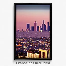 Pixel Art Poster - Uneven Los Angeles (8 Bit Psychedelic Video Game Print)