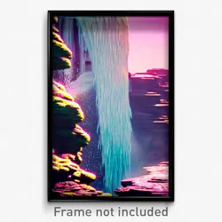 Pixel Art Poster - Squiggly Waterfall (8 Bit Psychedelic Video Game Print)