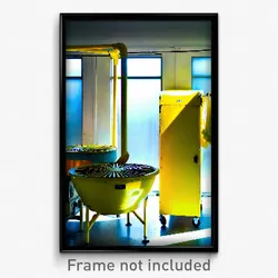 Pixel Art Poster - Yellow Drying Machine (8 Bit Psychedelic Video Game Print)