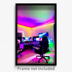 Pixel Art Poster - Swirly Gaming Room (8 Bit Psychedelic Video Game Print)