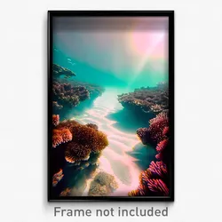 Pixel Art Poster - Great Reef (8 Bit Psychedelic Trippy Weird Video Game Print)