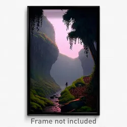Pixel Art Poster - Dreary Ravine (8 Bit Psychedelic Trippy Video Game Print)
