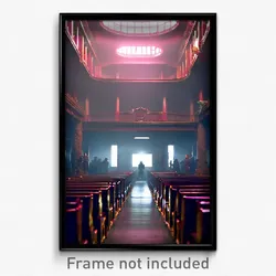 Pixel Art Poster - Creepy Meeting Place (8 Bit Psychedelic Video Game Print)