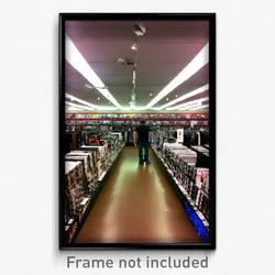 Pixel Art Poster - Menacing Vinyl Store (8 Bit Psychedelic Video Game Print)
