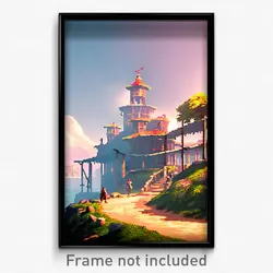 Pixel Art Poster - Great Settlement (8 Bit Psychedelic Trippy Video Game Print)