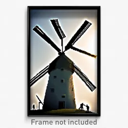 Pixel Art Poster - Monstrous Windmill (8 Bit Psychedelic Video Game Print)