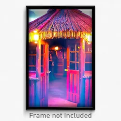 Pixel Art Poster - Original Hut (8 Bit Psychedelic Trippy Video Game Print)
