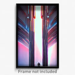 Pixel Art Poster - Acclaimed Futuristic Architecture (8 Bit Video Game Print)