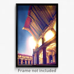 Pixel Art Poster - Angelic Monastery (8 Bit Psychedelic Trippy Video Game Print)