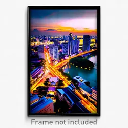 Pixel Art Poster - Acclaimed Thai City (8 Bit Psychedelic Video Game Print)