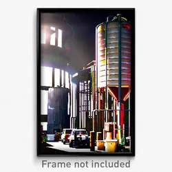 Pixel Art Poster - Cluttered Silo (8 Bit Psychedelic Trippy Video Game Print)