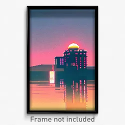 Pixel Art Poster - Negligible Domain (8 Bit Psychedelic Trippy Video Game Print)