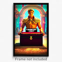 Pixel Art Poster - Flamboyant Chest (8 Bit Psychedelic Trippy Video Game Print)