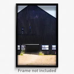 Pixel Art Poster - Black Barn (8 Bit Psychedelic Trippy Weird Video Game Print)