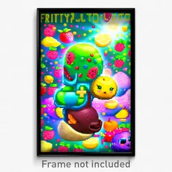 Pixel Art Poster - Fruity Pluto (8 Bit Psychedelic Trippy Video Game Print)