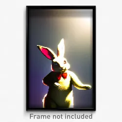 Pixel Art Poster - Stained Rabbit (8 Bit Psychedelic Trippy Video Game Print)