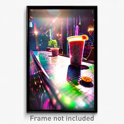 Pixel Art Poster - Barren Boba Tea (8 Bit Psychedelic Trippy Video Game Print)