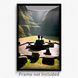 Pixel Art Poster - Monumental Middens (8 Bit Psychedelic Video Game Print)