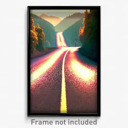 Pixel Art Poster - Sweet Road (8 Bit Psychedelic Trippy Weird Video Game Print)