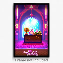 Pixel Art Poster - Mushy Treasury (8 Bit Psychedelic Trippy Video Game Print)