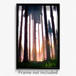 Pixel Art Poster - Tall Forest (8 Bit Psychedelic Trippy Weird Video Game Print)