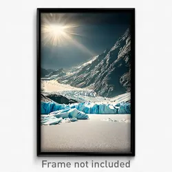 Pixel Art Poster - Frosty Glacier (8 Bit Psychedelic Trippy Video Game Print)