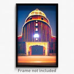 Pixel Art Poster - Gargantuan Granary (8 Bit Psychedelic Video Game Print)