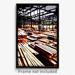 Pixel Art Poster - Beautiful Lumber Yard (8 Bit Psychedelic Video Game Print)
