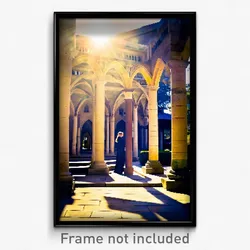 Pixel Art Poster - Sunny Cloister (8 Bit Psychedelic Trippy Video Game Print)