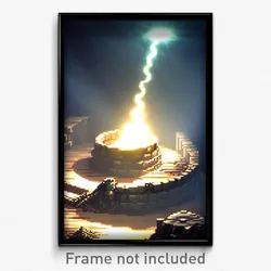 Pixel Art Poster - Mysterious Pit (8 Bit Psychedelic Trippy Video Game Print)