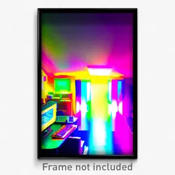 Pixel Art Poster - Colorful Computer (8 Bit Psychedelic Trippy Video Game Print)